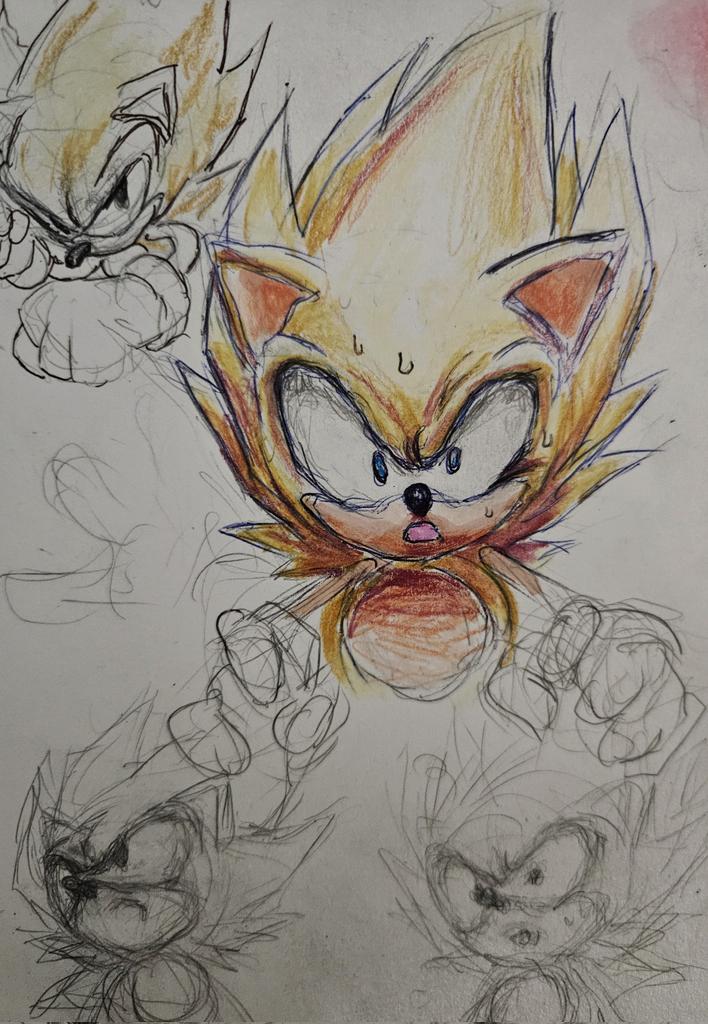 Shocked Super Sonic doodle
