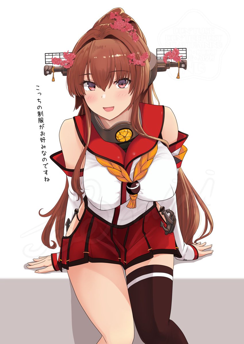 大和さん描きたくなったので依頼物制作傍ら描きました。個人的に大和さんの新しい制服は裾が余りに地面に着いて汚れそうで謎にﾊﾗﾊﾗしてしまうのでこっちが落ち着きます。