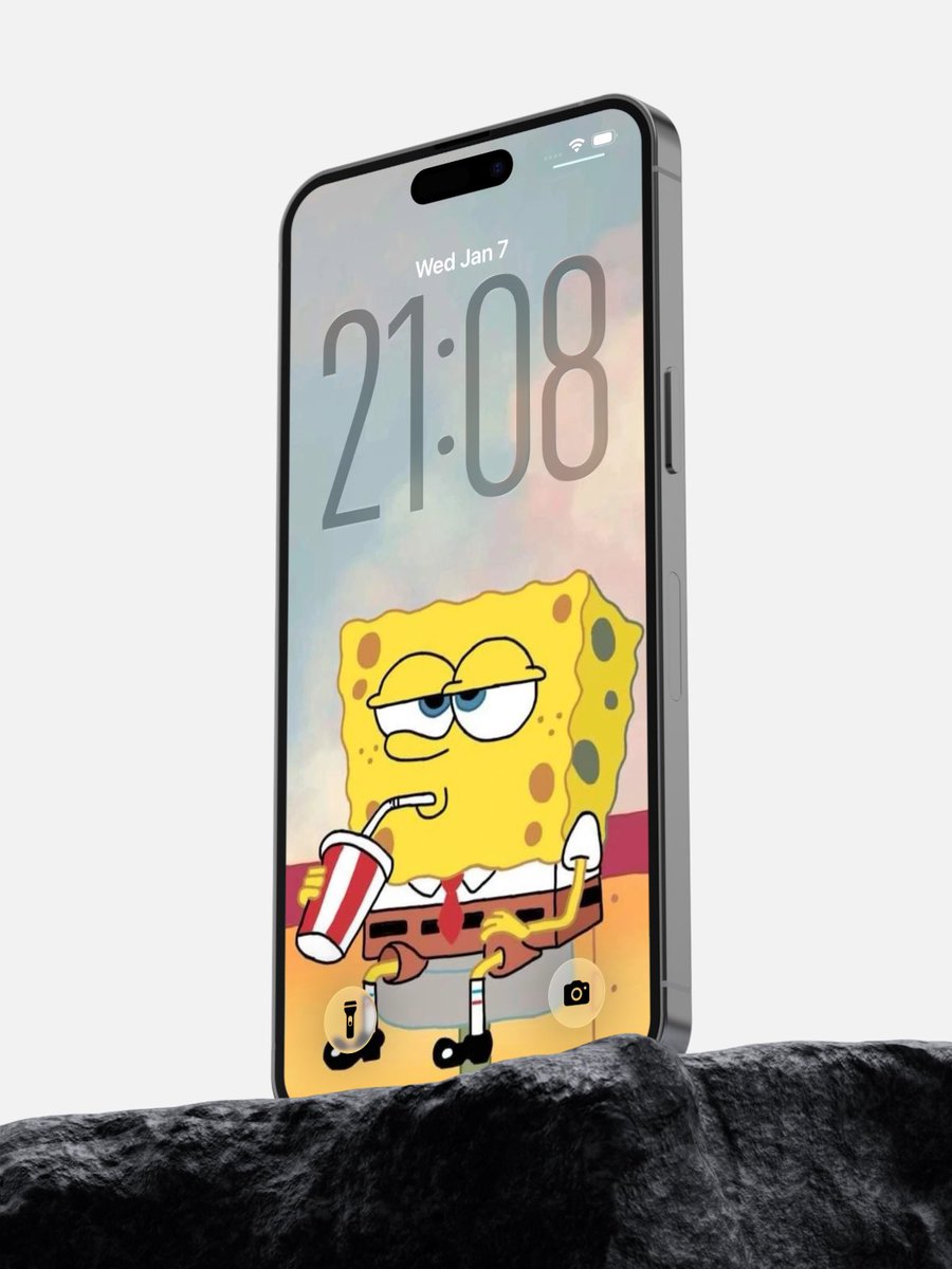 VisionWallpper's tweet photo. Sponge Bob wallpaper #wallpaper #spongebob #ios26 #iPhoneWallpaper https://t.co/9mWROnAObB