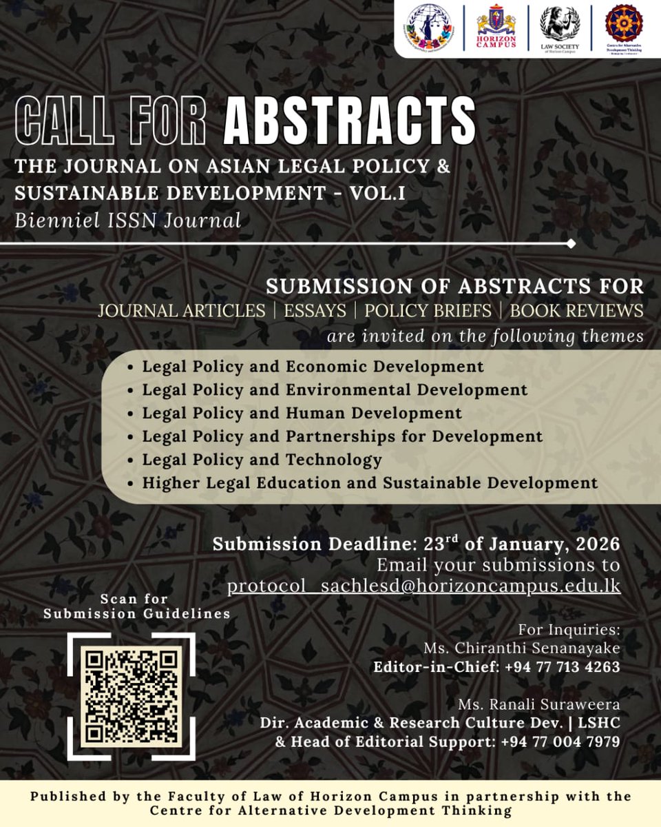 LSHC_Horizon's tweet photo. 📙📖CALL FOR ABSTRACTS – JALPSD VOLUME I https://t.co/XUrTgtYYa6