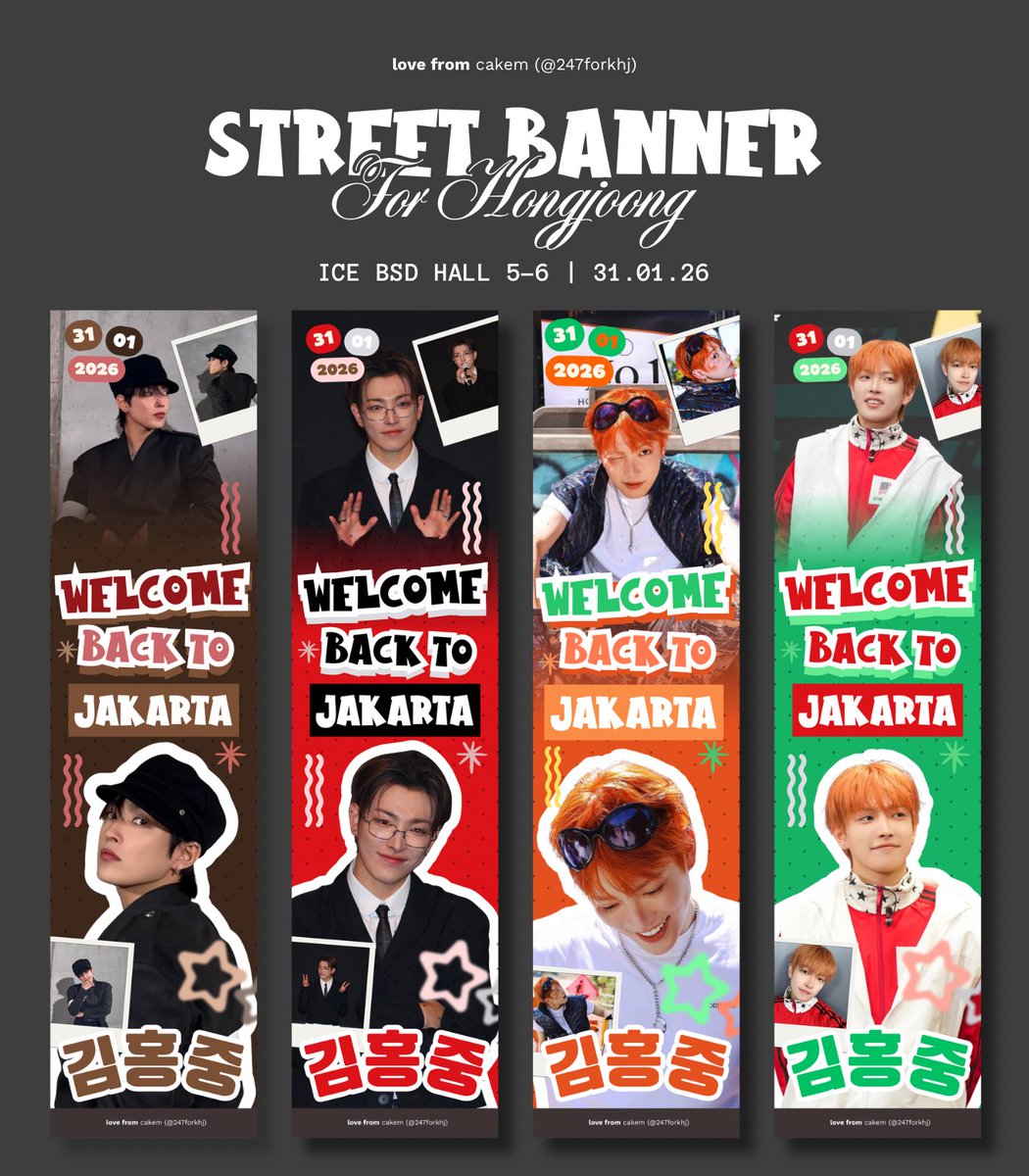 247forkhj's tweet image. °❀⋆.ೃ࿔*:･𝙅𝙖𝙠𝙖𝙧𝙩𝙖 𝙬𝙚𝙡𝙘𝙤𝙢𝙚𝙨 𝙮𝙤𝙪 𝙗𝙖𝙘𝙠! ⋆ ˚｡⋆୨୧˚

Street Banner Support for HONGJOONG
ATEEZ ‘In Your Fantasy’ in Jakarta

⤷ ゛ICE BSD Hall 5-6; January 31, 2026  ˎˊ˗

Jakarta has always been waiting for you. Welcome back, Captain ⋆˚࿔

#KHJBackToJKT