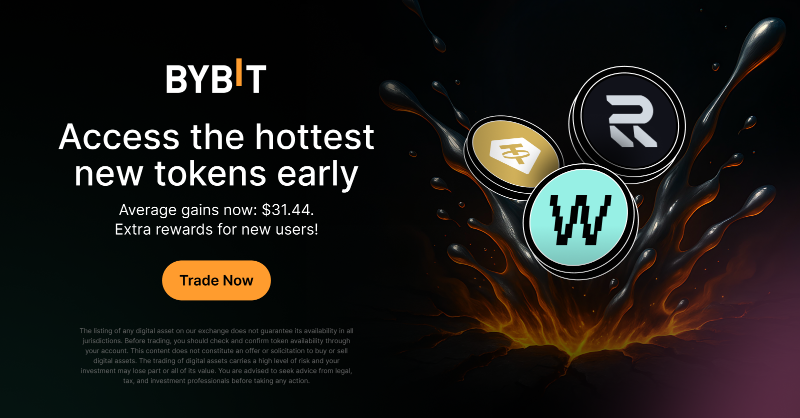 Bybit_Official's tweet photo. Get early access to the hottest new tokens with Token Splash! Deposit, trade and earn from exciting prize pools!