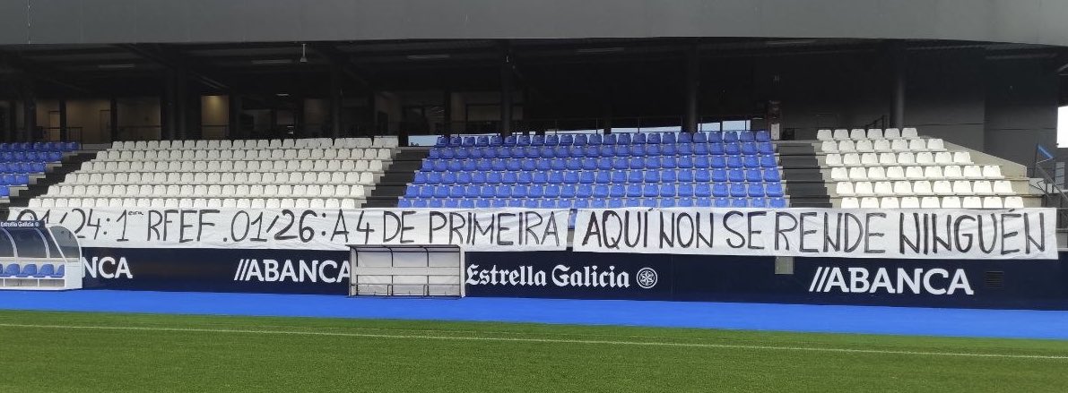 Xaneiro 2024: 1ª RFEF. 

Xaneiro 2026: a 4 puntos de primeira. 

AQUÍ NON SE RENDE NINGUÉN.