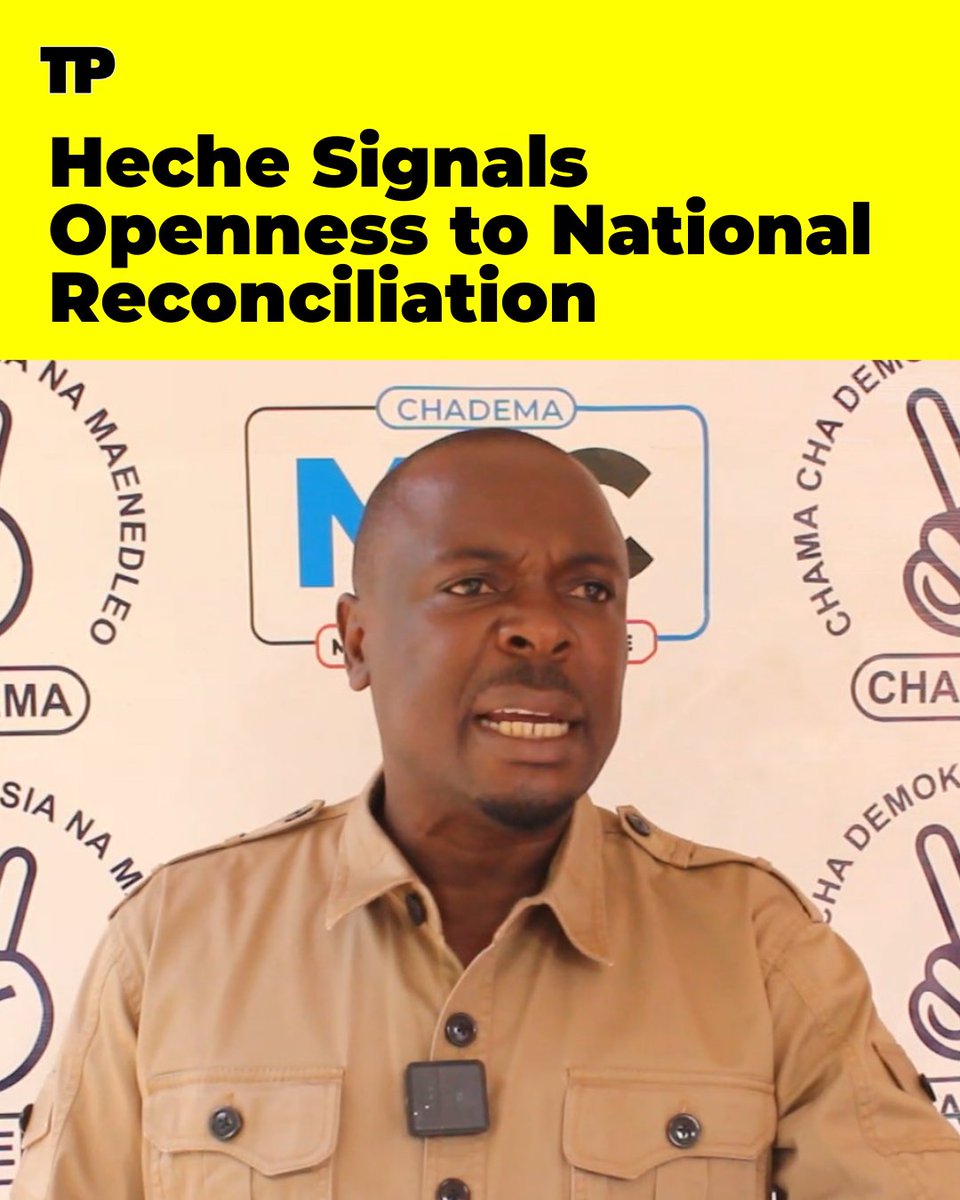 TanzaniaPress's tweet photo. Despite releasing his 2026 welcome statement late, Chadema’s John Heche has agreed that his party should consider the country’s reconciliation process, signalling a cautious shift toward dialogue amid Tanzania’s evolving political landscape. https://t.co/u7alJpPFo4