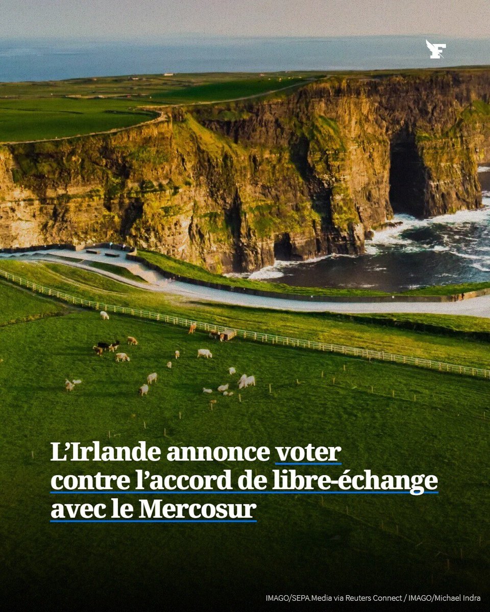 Alors que la France cherche désespérément des alliés à Bruxelles pour empêcher le vote de l’accord avec le Mercosur, l’Irlande annonce qu’elle votera contre. →l.lefigaro.fr/TT4d