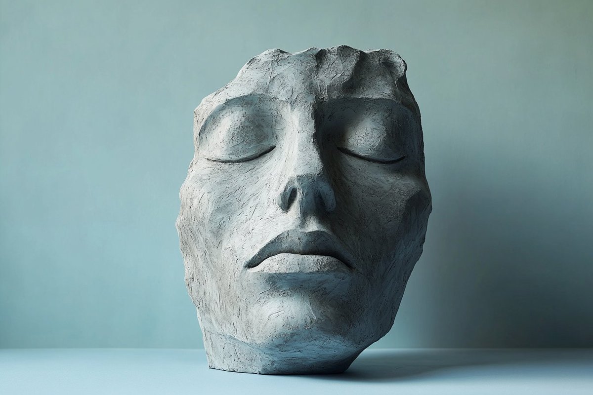 This AI image generation style focuses on creating sculptures that emphasize texture and materiality, specifically using concrete to convey a rugged, artistic aesthetic.