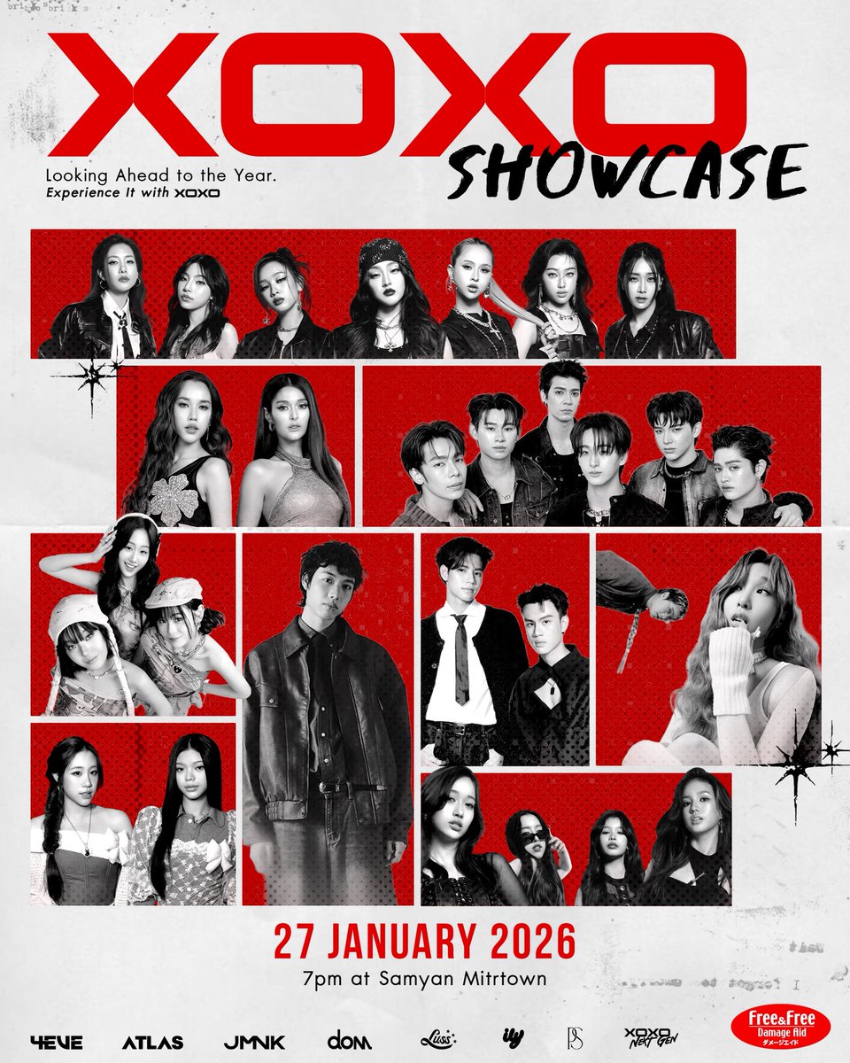 XOXO SHOWCASE 

SHOWCASE &amp; DEBUT STAGE
LOOKING AHEAD TO THE YEAR.
EXPERIENCE IT WITH XOXO.

<a href="/4eveOfficial/">4EVE_Official</a> <a href="/ATLASofficialTH/">ATLASofficial</a> <a href="/jmnkofficial/">JMNK</a> <a href="/ps_official_th/">ps_official_th</a> <a href="/ily_official_th/">ily official</a> 
#XOXOshowcase2026 
#XOXOentertainment
#4EVE #ATLAS_th #ATLASth
#domXOXO #JMNK #ILY_th #PS_th #luss