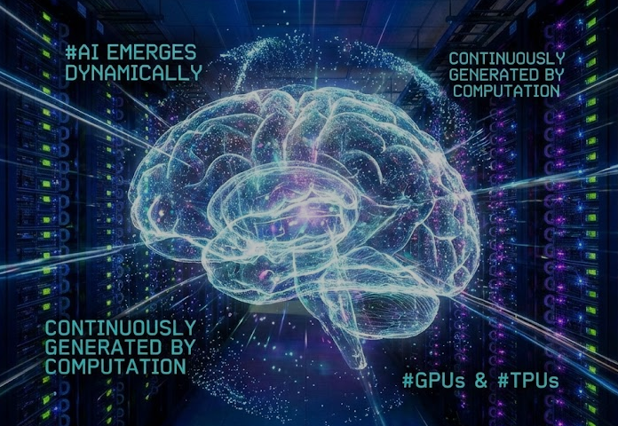 Amriksh83's tweet photo. #AI is not created or destroyed. It emerges dynamically through massive computational processes executed on #GPUs and #TPUs, where models interpret data in real time. In essence, intelligence is not stored—it is continuously generated by computation. reason why #NVIDIA rocks https://t.co/7BpXSosn0V