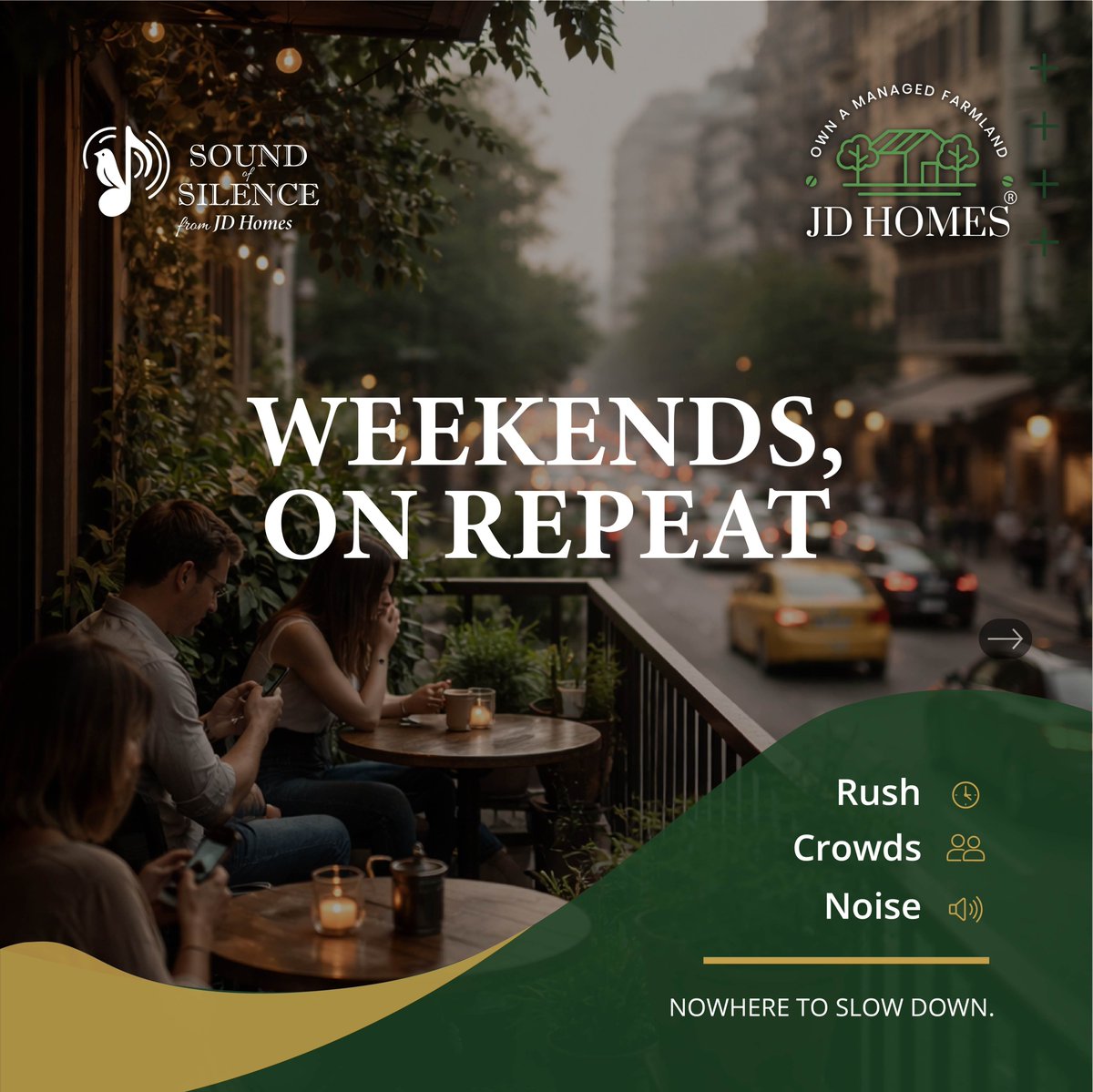 JDHomesblr's tweet photo. Weekends shouldn’t feel rushed 🌿
They should feel calm, open, and meaningful.
At Sound of Silence by JD Homes, weekends slow down —
with tree-lined paths, fresh air, and space to reconnect with family and nature. https://t.co/8wvy9qSLeQ