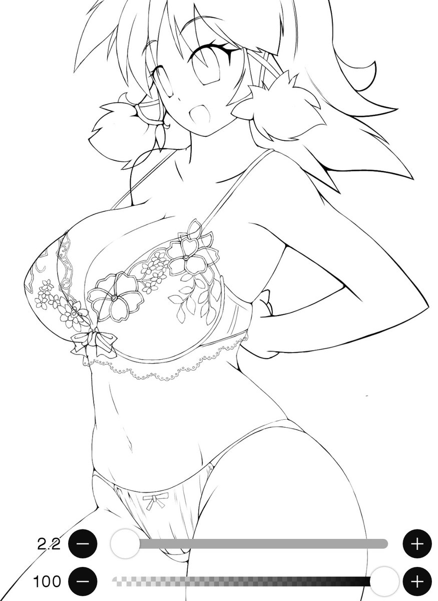 なんかデジタル絵で拡大して描くのはやめたほうがいい、誰もそこまで見てない…みたいなのを見かけたけど知るかそんなもん
見てるかどうかどうでもいい
下着の装飾を何度も描いては消して…の繰り返しでピッタリハマったときが快感だからナンボでも拡大するわ 