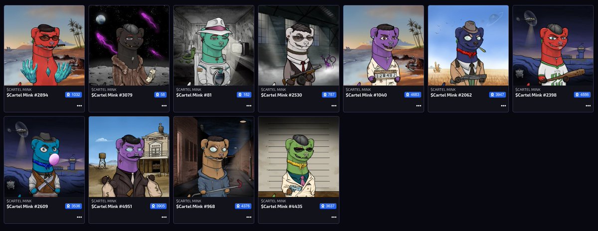 So I decided to continue exploring NFT communities on Cronos and of course I HAD to check out <a href="/CronosCartel/">Cronos $Cartel</a> 🕵🏼‍♂️

The project is built around Cartel Minks, with NFTs acting as the core for future distribution 💎

Mink holders are expected to receive $CARTEL token airdrops (2M