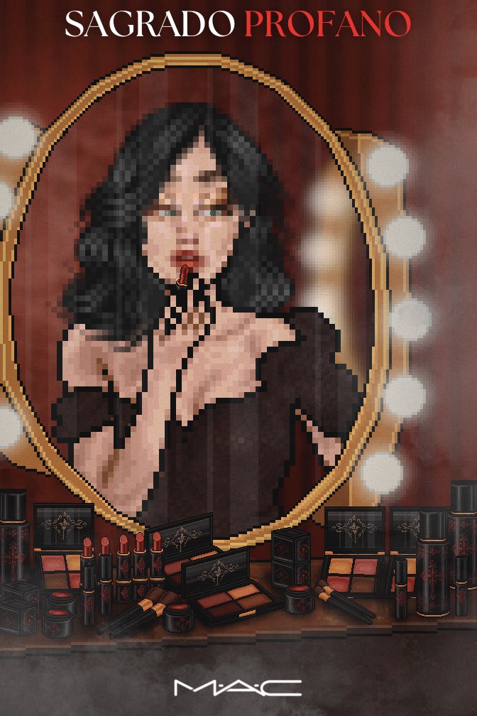 💥 Sagrado Profano 💥
Uma coleção criada para provocar: cores intensas, toque macio e longa duração.
MAC × Aura