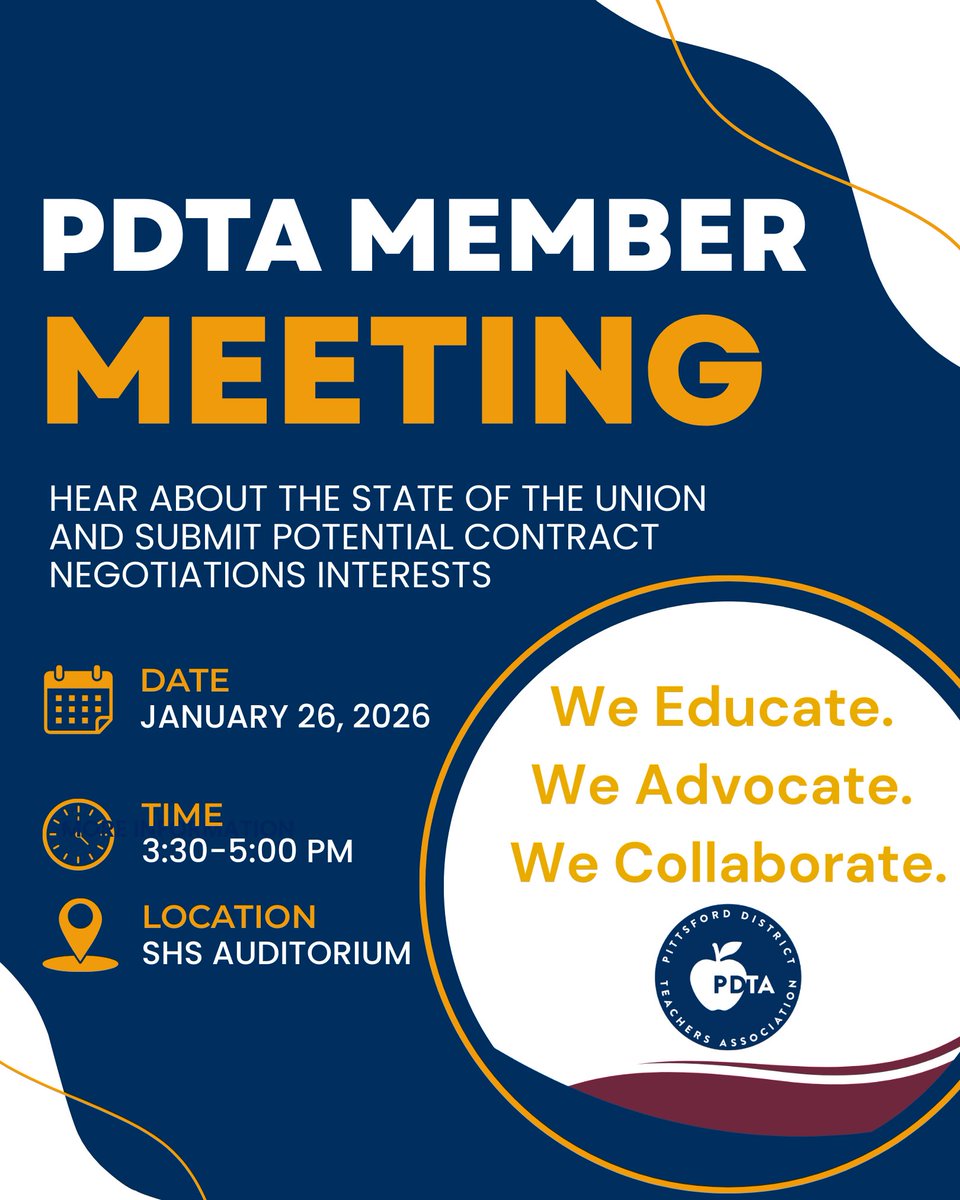 All active PDTA members are invited to join the Representative Assembly for our January meeting. Hope to see you there!