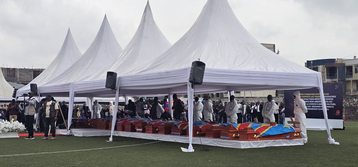 #Goma:  funéraires de victimes de bombardements faits par des drones de FARDC à MASISI le 2 janvier 2026.

"Nous alertons  la communauté nationale et internationale, en particulier Doha, et les États-Unis : 

le cessez-les-faits auquel le régime de #Tshisekedi s’est engagé est