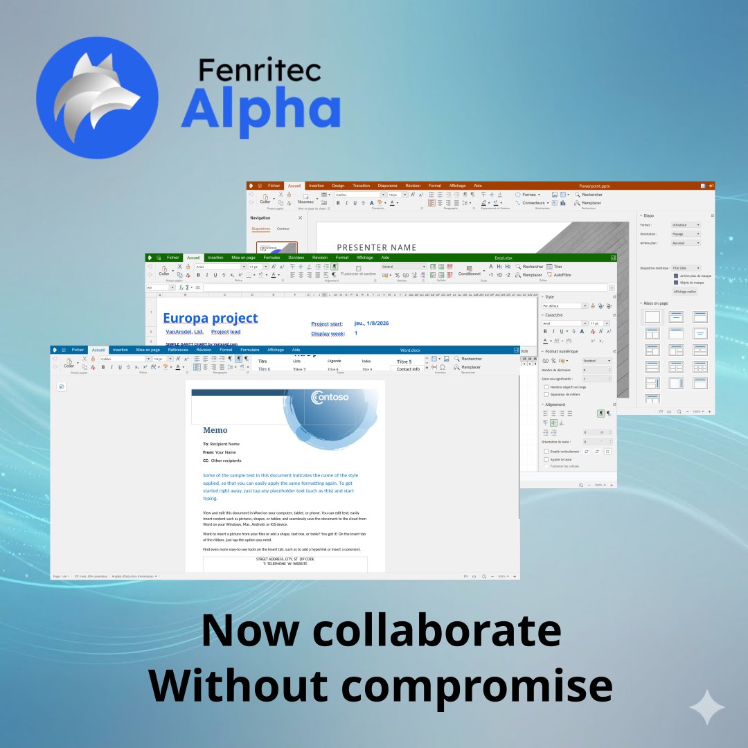 Fenritec's tweet photo. 🚀 Real-time collaboration without compromising sovereignty? It’s finally possible with Fenritec Alpha!

We are often told we have to choose between the productivity of global tech giants and the security of sovereign solutions. Today, we break that compromise.

We are proud to introduce Collaborative Editing on Fenritec Alpha. 📝👥

Your teams can now work simultaneously on their documents, directly from our secure platform. But what truly sets us apart is what happens behind the scenes:

🔐 Total Sovereignty: Your data is hosted exclusively by European providers. No Cloud Act, just strictly European tech. We will give you the opportunity to pick your location in a few weeks : stay tuned !

🛡️ Ironclad Security: Collaboration shouldn't mean opening the door to risks. We ensure safety with built-in resilience.

🔄 User Autonomy: Did someone accidentally overwrite or corrupt a file? No need to open an urgent IT ticket. Every user can restore their immutable backups directly from their interface.

This is the Fenritec vision: fluid productivity, ransomware-proof resilience, and complete respect for your data privacy.

Ready to switch to a robust, sovereign alternative? 👉 Discover Fenritec Alpha here: https://t.co/NEbmwB5PrS
#CyberSecurity #DigitalSovereignty #Collaboration #SovereignCloud #Ransomware #Fenritec #TechForGood