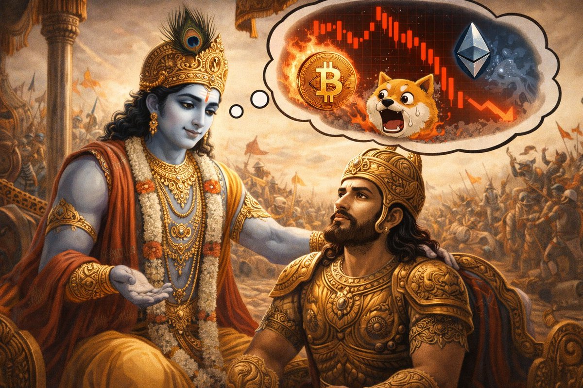 MayurWeb3's tweet image. मात्रास्पर्शास्तु कौन्तेय शीतोष्णसुखदुःखदाः।
आगमापायिनोऽनित्यास्तांस्तितिक्षस्व भारत॥

"happiness and distress come and go like the seasons.
They are temporary—learn to endure them."

 - Bhagwad Geeta 

The market makes noise; winners stay calm.” 🧘‍♂️📊