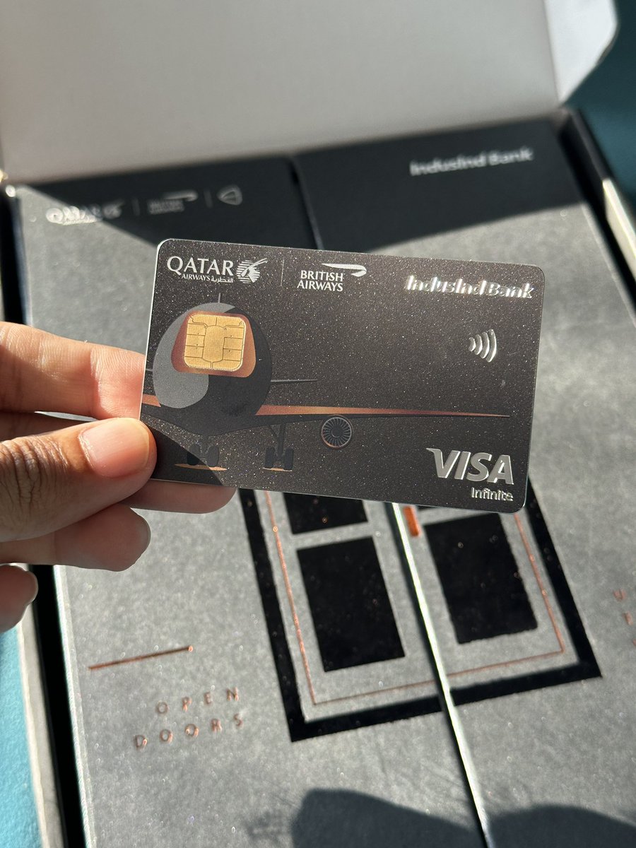 New card added ☑️
Just in time before new applications were suspended. 

IndusInd Qatar Visa Infinite 🔥 

#CCGeeks #IndusindBank