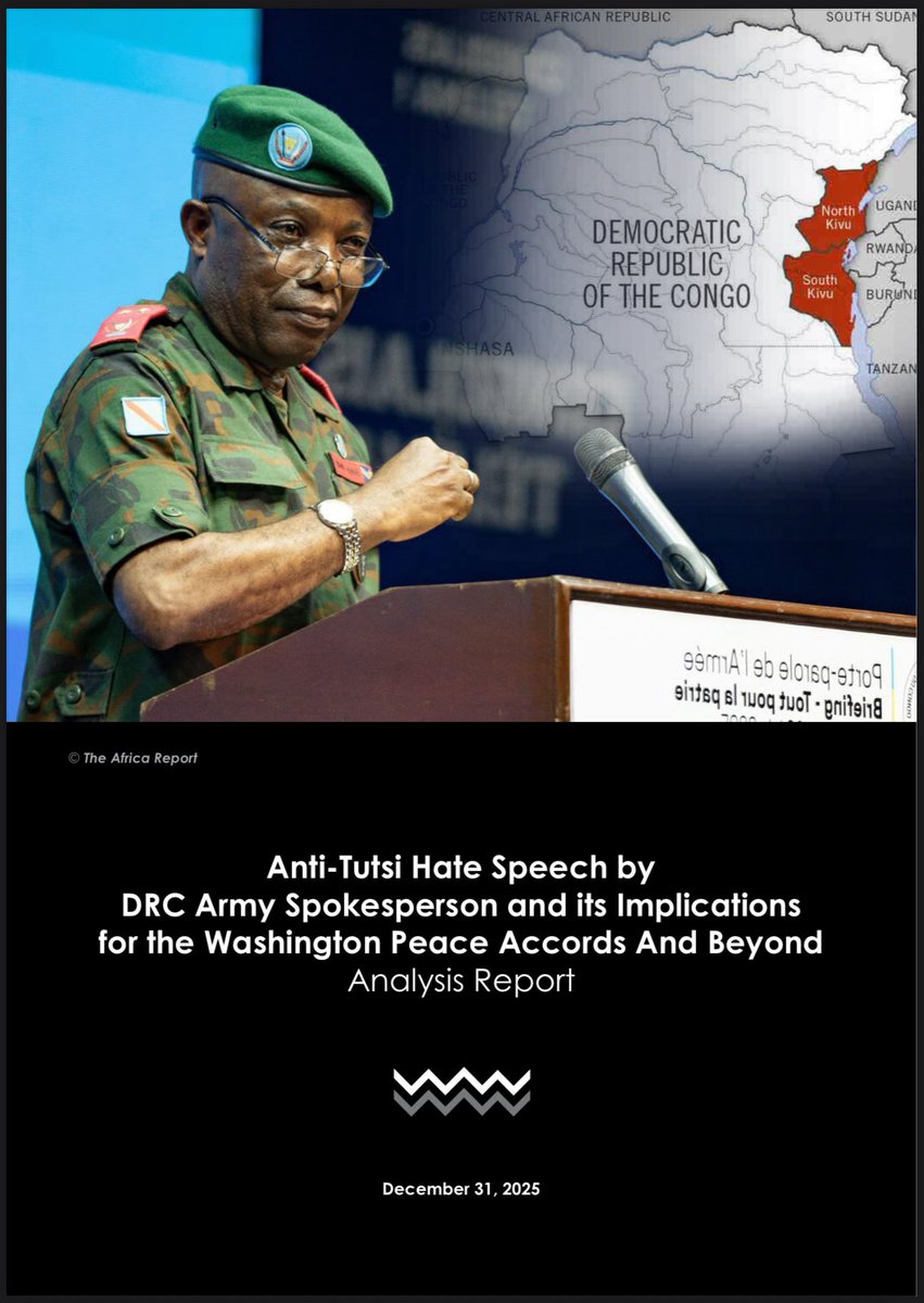 JosephRyarasa's tweet image. Never Again Rwanda, drawing on over two decades of genocide prevention expertise, has analyzed the December 27 DRC state television broadcast of hate speech by the army spokesperson. Using established genocide prevention frameworks, we identify advanced genocidal ideology…