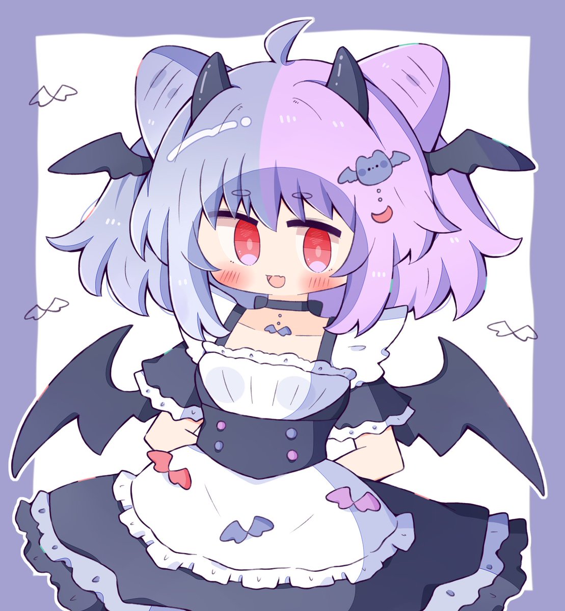 いたずらすることばっかり考えてそうなサキュバスメイドちゃん💜
#illustration