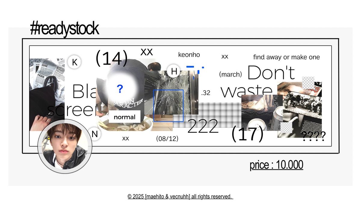 maehito's tweet image. Help repost? Thank you 🤍

Malem, temen-temen! Aku ada layout ready stock — Keonho dan James, price sudah tertera di pict dan sudah inc ava jpng, free retxt juga yaa. Yuk yang mau jajan boleh ketuk DM aku yaa ☝🏻

#zonauang #zonajajan