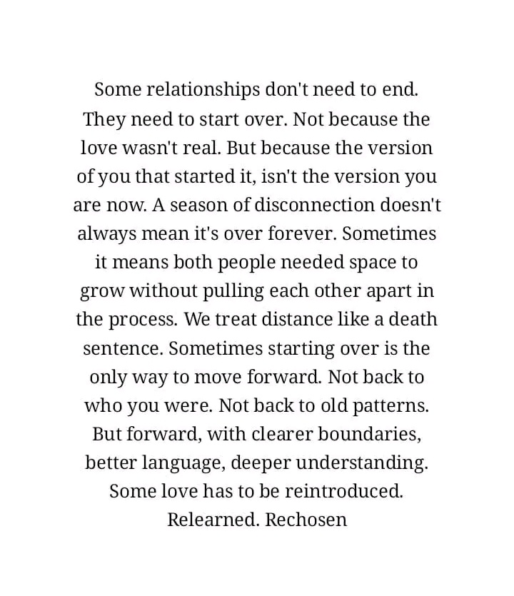 Some relationships don't need to end. They need to start over.