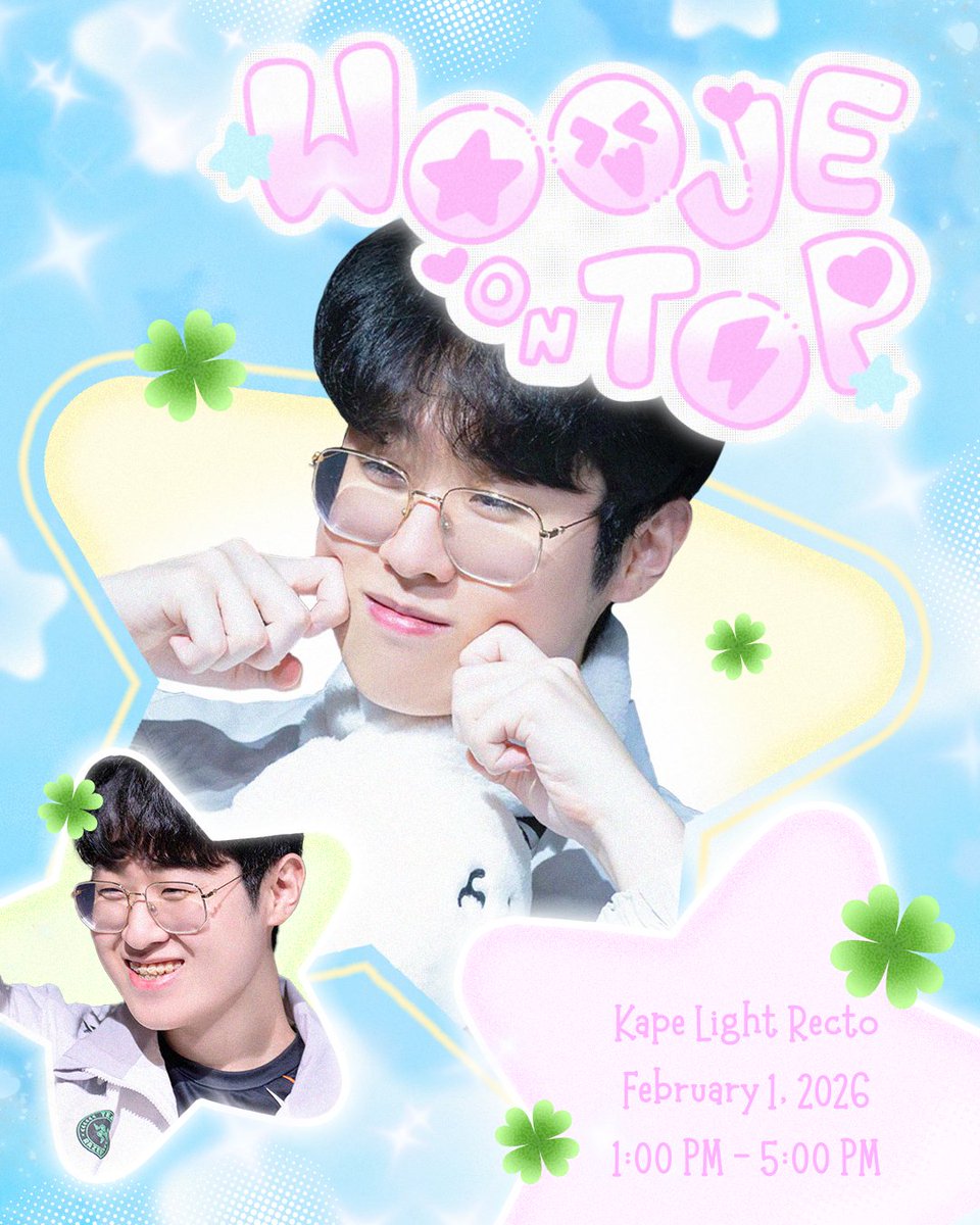 woojematcha's tweet image. Wooje on Top ◡̈⋆*⚡️

Come celebrate Zeus with us and make his birthday and debut anniversary extra special! 💙✨

🗓️: February 1, 2026
📍: Kape Light - Recto, Manila

Registration Form: tinyurl.com/wjcse
Online Kit: tinyurl.com/wjkit

see ya! ♡

#WoojeOnTop