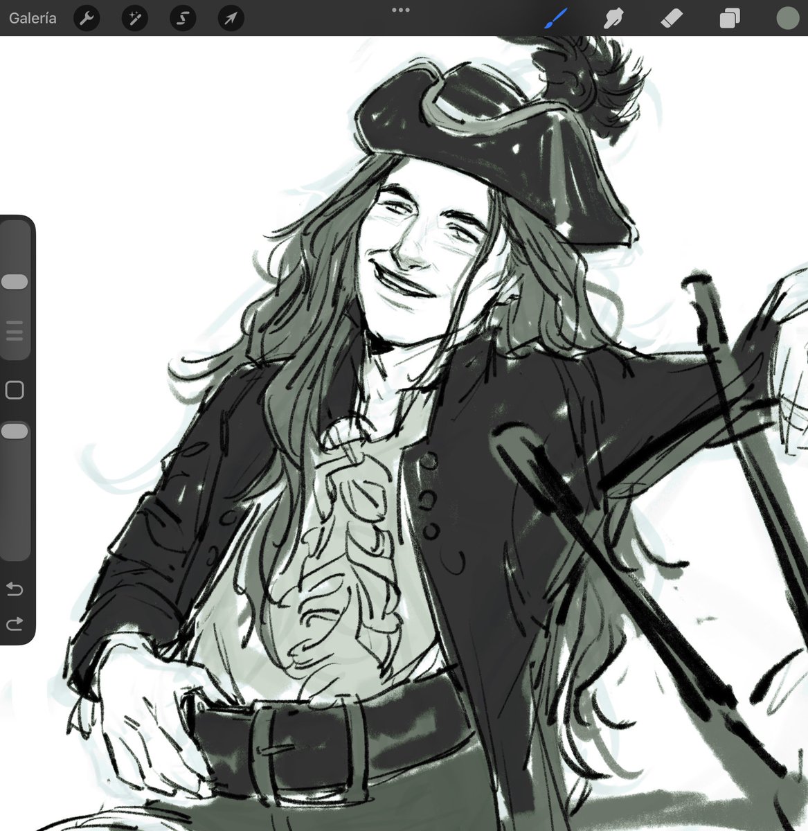 so i wasn't going to draw this today but pirate hahn wouldn't leave my mind