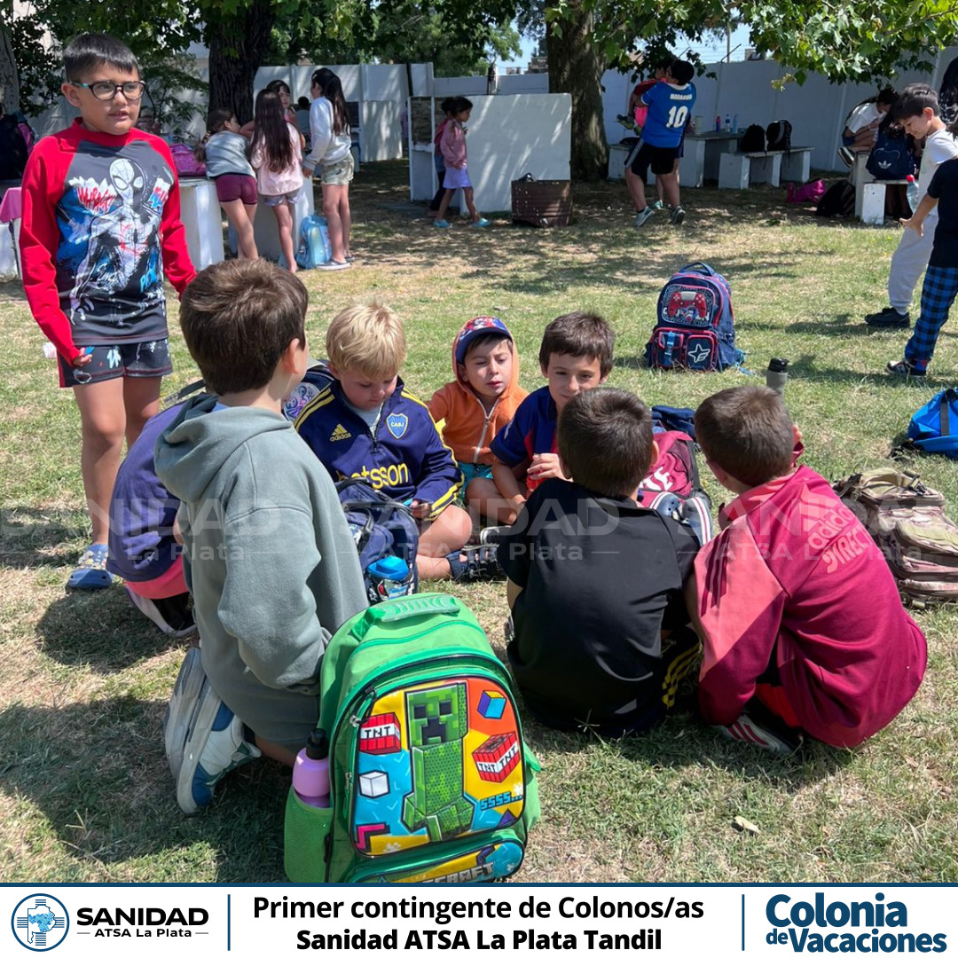 📢Primer contingente de colonos/as de esta Temporada 2026 en la Colonia de Verano de SANIDAD ATSA La Plata- Tandil en las instalaciones del Club Ferro de dicha localidad.