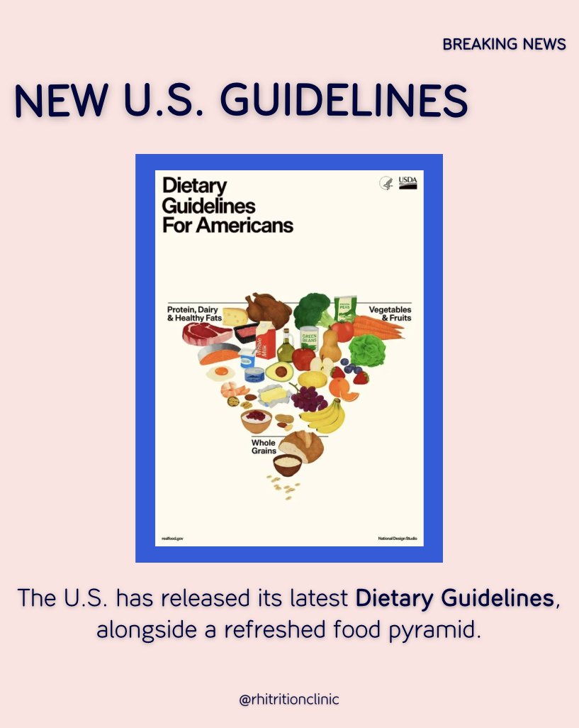 Rhitrition's tweet image. NEW U.S DIETARY GUIDELINES👇...
Some positives:
🙌Fibre is getting a spotlight
🪇UPF are discouraged
However, clear, actionable guidance is missing...
❌UPF are convenient &amp;amp; affordable, how is this navigated?
🧈Saturated fats are prominent
🌿No clear fibre targets (30g/day)!