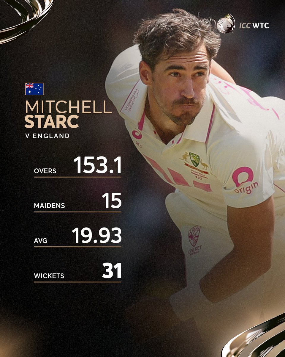 A Player of the Series performance from Australia pace spearhead Mitchell Starc 👌

#WTC27 | #AUSvENG 👉 icc-cricket.com/news/australia…