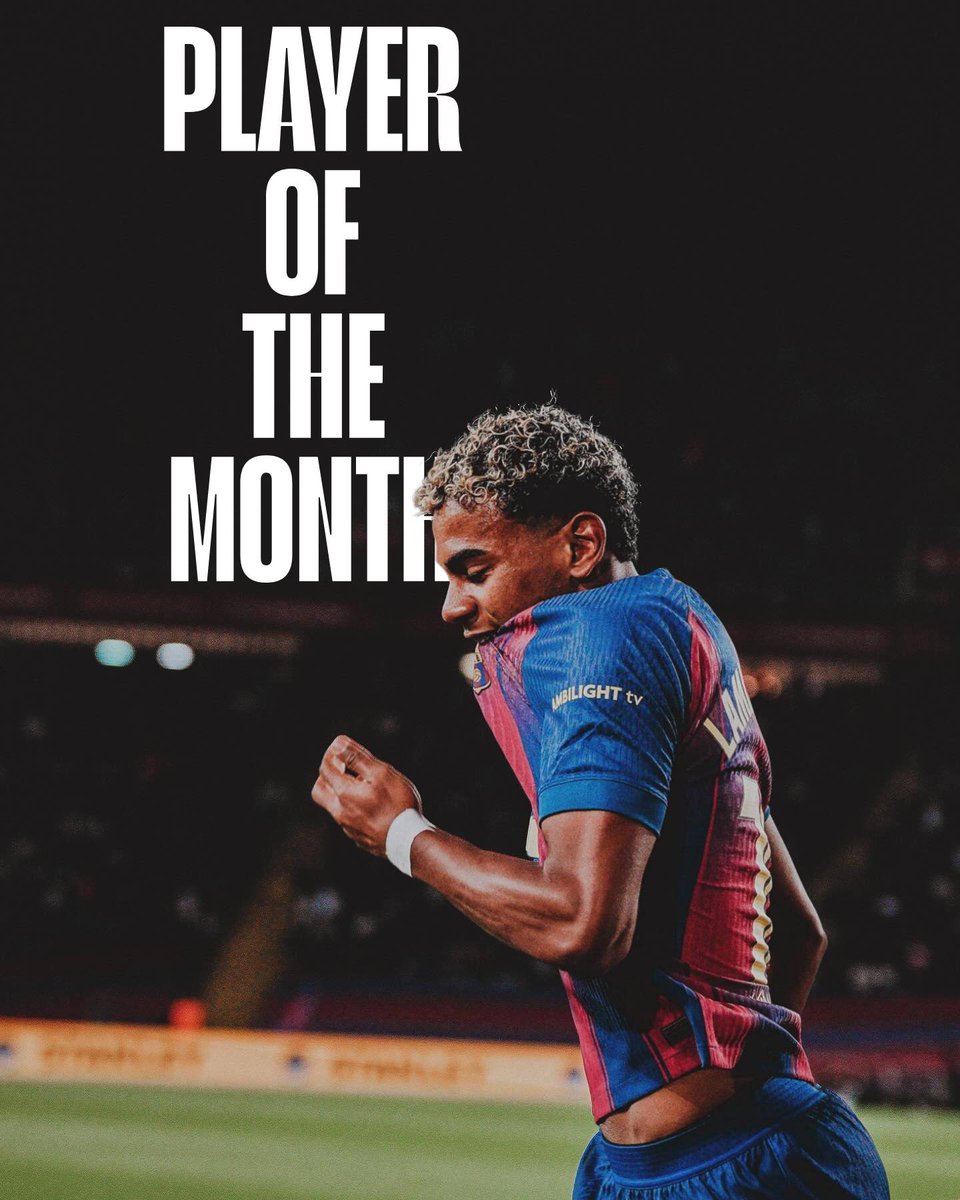 🚨 𝐁𝐑𝐄𝐀𝐊𝐈𝐍𝐆: Lamine Yamal has been named as La Liga PLAYER OF THE MONTH for December. #fcblive ⭐