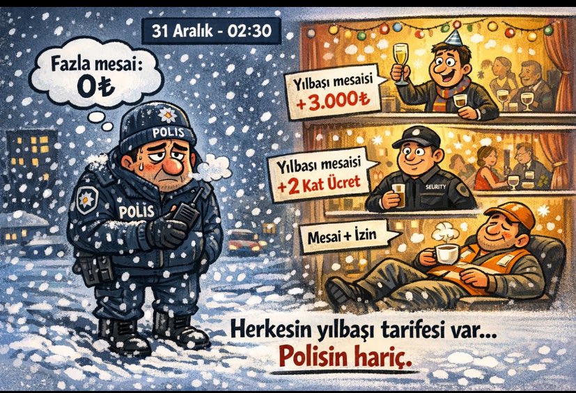Herkesin yılbaşı tarifesi var… 
Polisin hariç.

#PolisOlmak