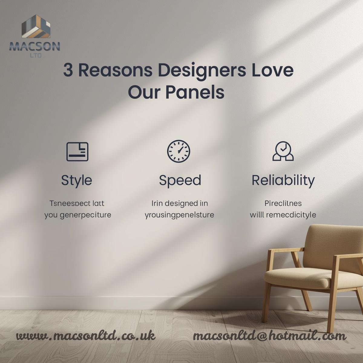 MacsonLtd's tweet image. 3 Reasons Designers Love Our Panels ✨
Designers choose Macson panels for style, speed, and reliability.

📞 +44 7515 060251 
📧 macsondisplay@gmail.com
🌐 macsonltd.co.uk

#InteriorDesigners

#DesignChoice
#WallPanels
#PVCPanels
#InteriorDesign
#TradeSupplies