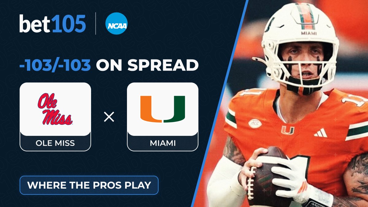 🚨FIESTA BOWL NIGHT🚨

#10 Miami takes on #6 Ole Miss in the #CFBPlayoff  Semi-Finals

We're dealing -103/-103 on the Spread

Get the BEST VALUE at bet105 💰