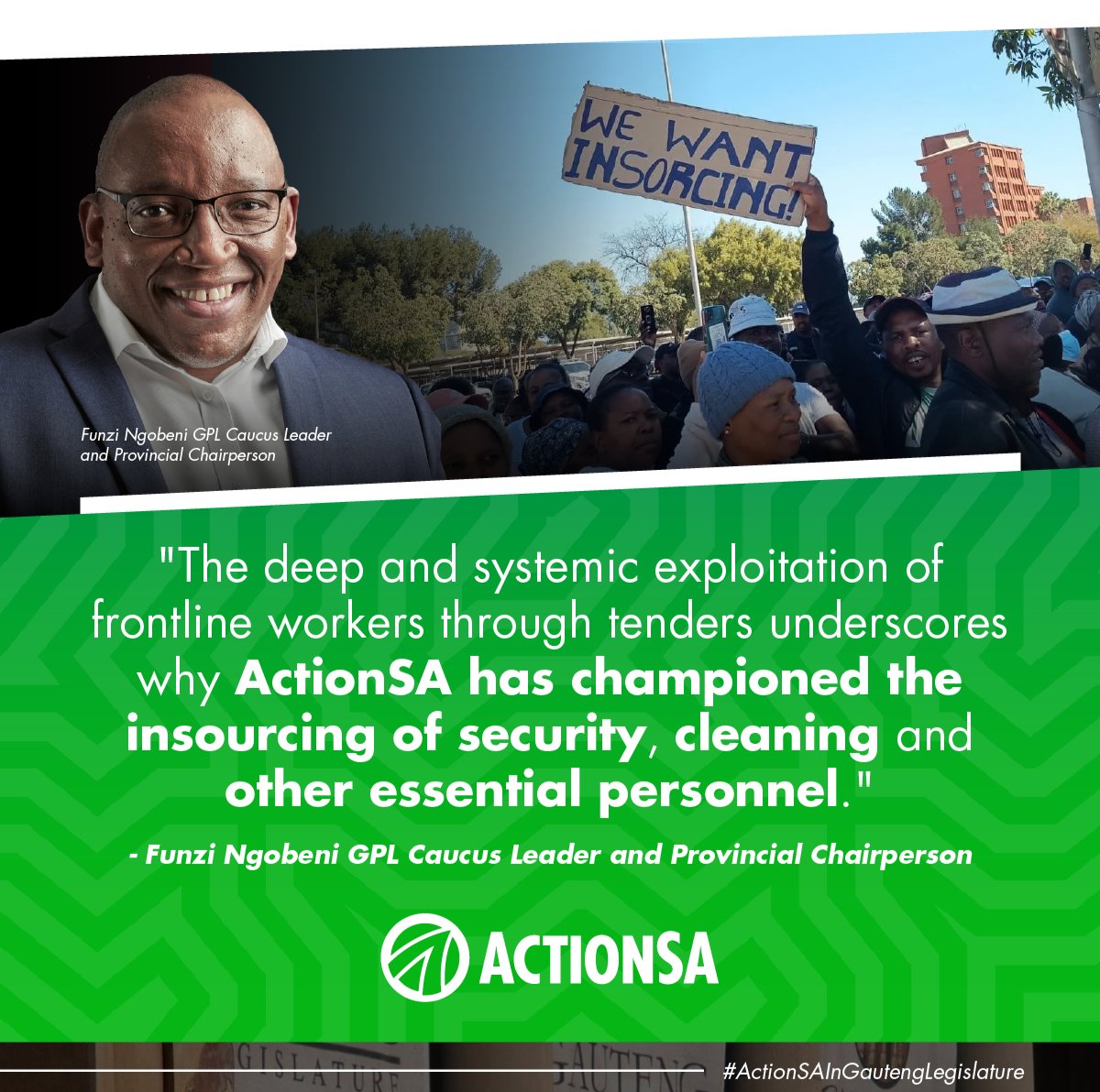 EvelynMondlana's tweet photo. The call is clear. Gauteng must work for its people again.
Insourcing is not a slogan — it’s a solution.
Let’s fix Gauteng together.
#insourcing
#Onlyactionsacanfixgauteng