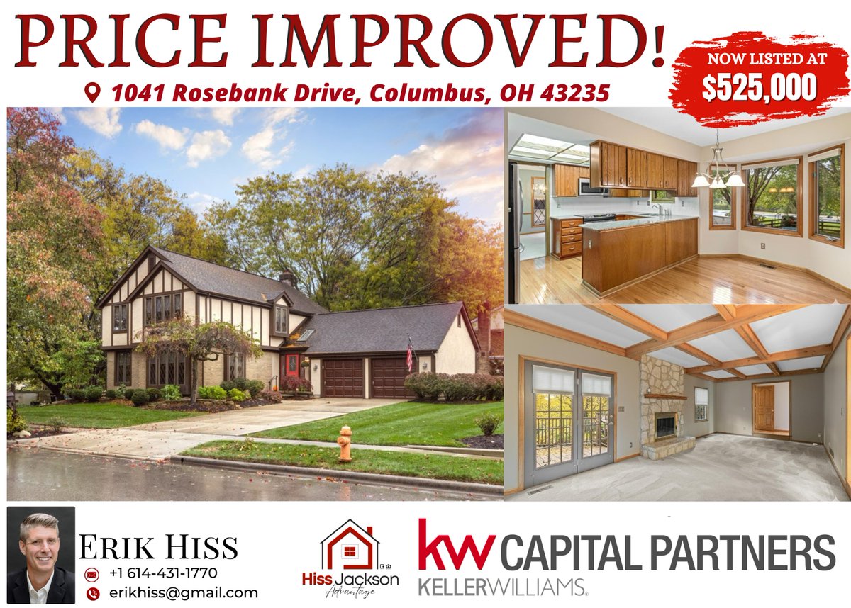 HissErik's tweet image. 💥 PRICE IMPROVED! 💥

Now listed at $525,000, 

More home. Better value. Incredible location.

Schedule your private showing today before someone else snatches up this price-improved gem!
📲 Call/Text Erik Hiss – 614-431-1770
📧 erikhiss@gmail.com
#PriceImproved #UpperArling