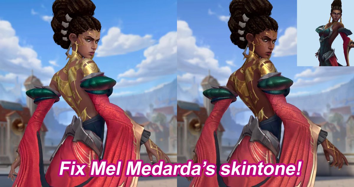 meljayarchive's tweet image. Please fix Mels skintone! @riotgames @wildrift @LeagueOfLegends
