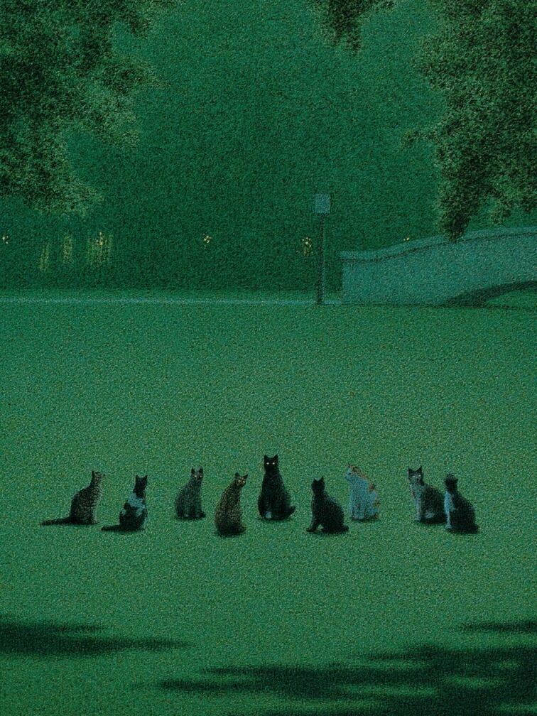 archaeologyart's tweet image. The Cat’s Assembly (Katzenversammlung) by Quint Buchholz (German, b. 1957, Stolberg, Germany)
