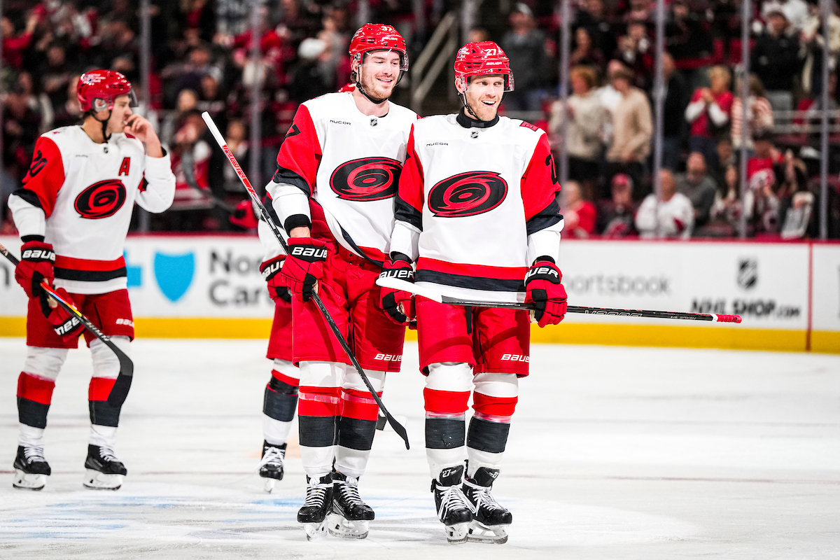 WaltRuff's tweet image. Sebastian Aho (8), Nikolaj Ehlers (8), and Andrei Svechnikov (8) have combined for 24 points over the last four games.

The last time the #Canes had three players record eight or more points in a four-game span was in 2007: Ray Whitney (8), Cory Stillman (8), and Matt Cullen (8).