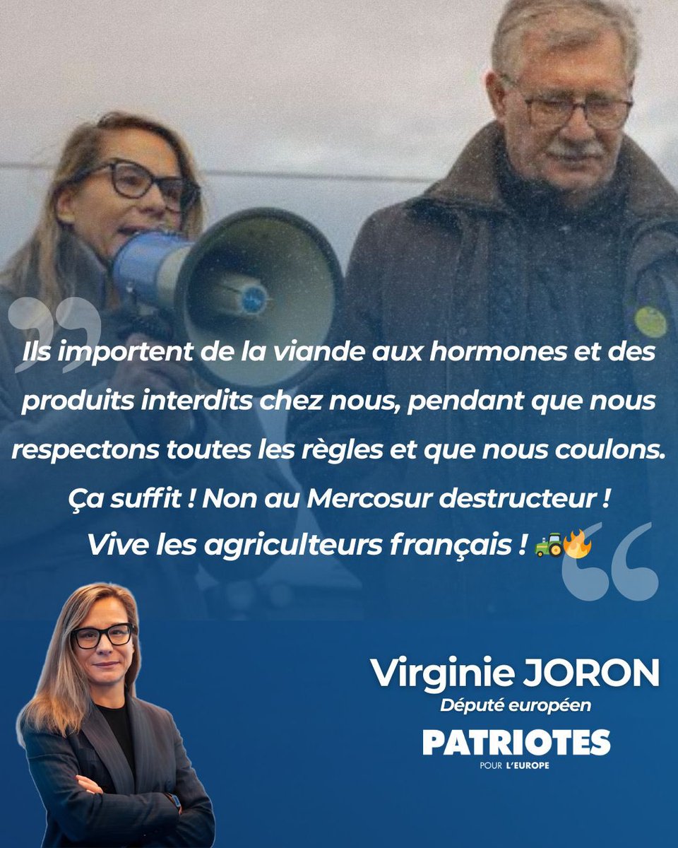 v_joron's tweet image. La Hongrie, l’Irlande ont dit non au Mercosur, notre groupe au Parlement Européen se bat contre le Mercosur et dénonce toutes les mesures qui vont à l’encontre de notre souveraineté alimentaire. 

Je serai de nouveau présente demain aux côtés des agriculteurs alsaciens à leur…