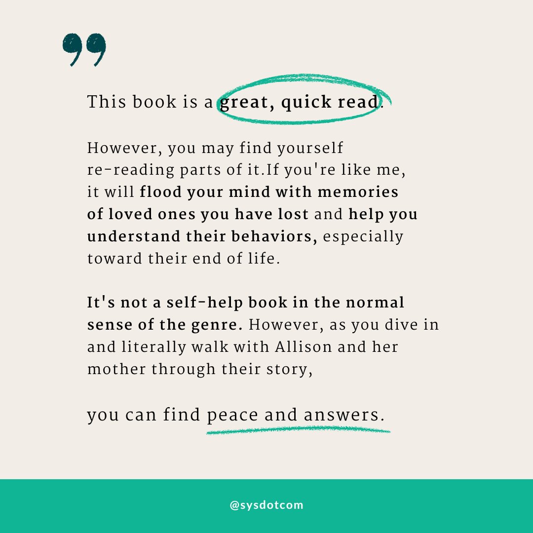 sysdotcom's tweet image. Happy Thursday! Is there anything better to do midweek than celebrate Allison Crabtree? (Spoiler: there isn't.)

Check out this review of her book Not How It Was Supposed to Be: Seasons of Loss and Shadows of Grace in the Journey with Lewy Body Dementia. ⬇️