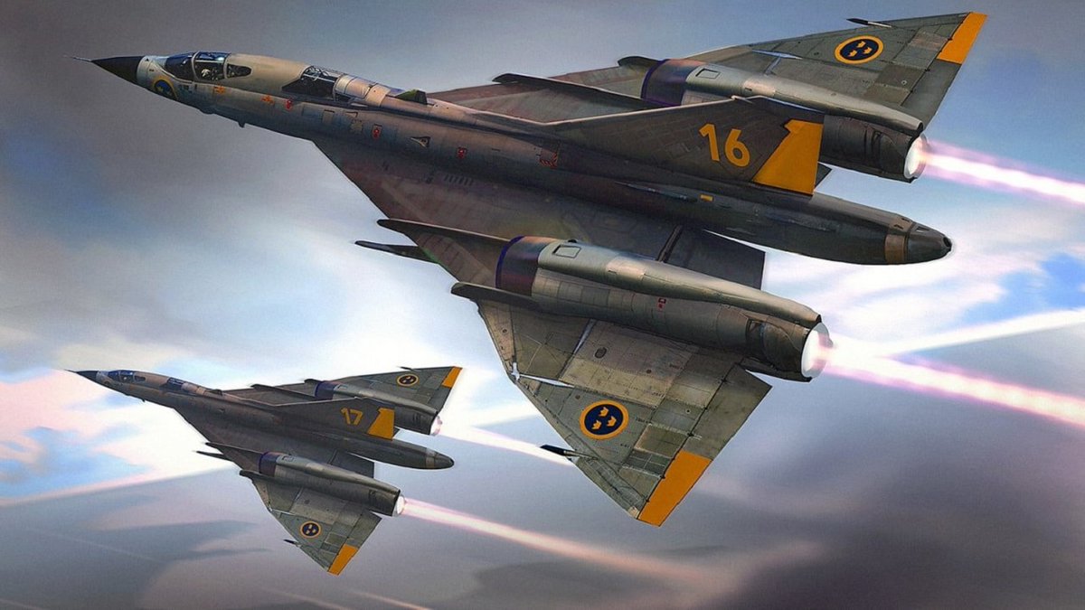 SAAB's proposed Mach 2 bomber for the 1960s was pretty dramatic looking...to say the least.😎
Link to the article that created the image... 
19fortyfive.com/2026/01/the-sa…