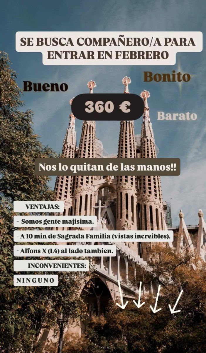 RaqueljuradoM's tweet photo. Se busca compi de piso, si estás interesadx, no dudes en hablar a el insta de beel_juu o a @beeljuu !!🫰🏼💓
#Barcelona #compipiso #sebuscacompi #pisobarcelona https://t.co/rvY55LHpb6