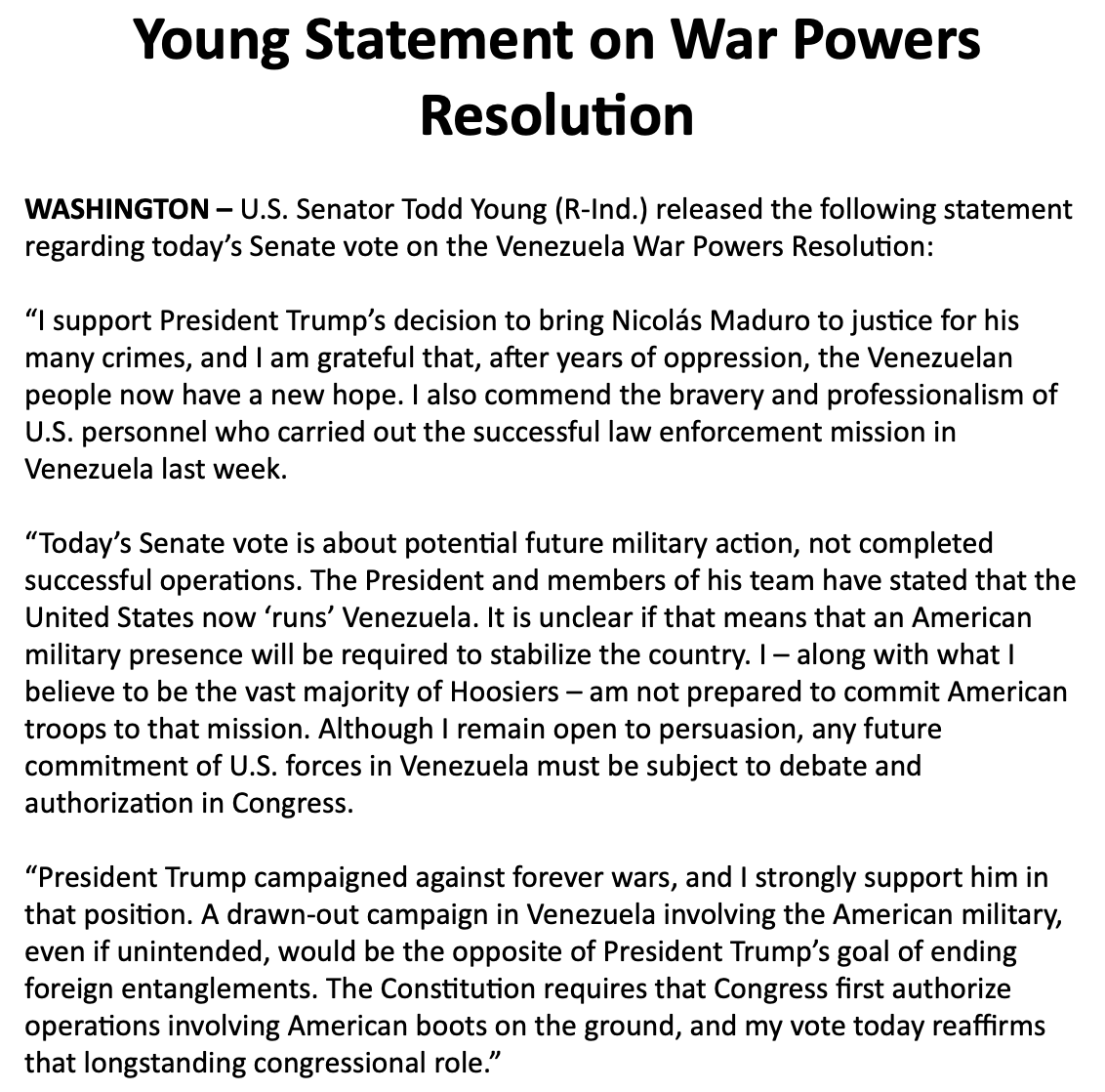 Senator Todd Young tweet media