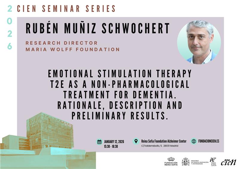 Fund_CIEN's tweet photo. 📢 Kicking off 2026 with the #CIENSeminarSeries!
🧠 Rubén Muñiz Schwochert will present “Emotional stimulation therapy T2E as a non-pharmacological treatment for dementia: Rationale, description &amp; preliminary results”
📅 12/01 - Onsite /Online
More info 👇https://t.co/TZE2mSE2JH https://t.co/hnMgHxXx3b