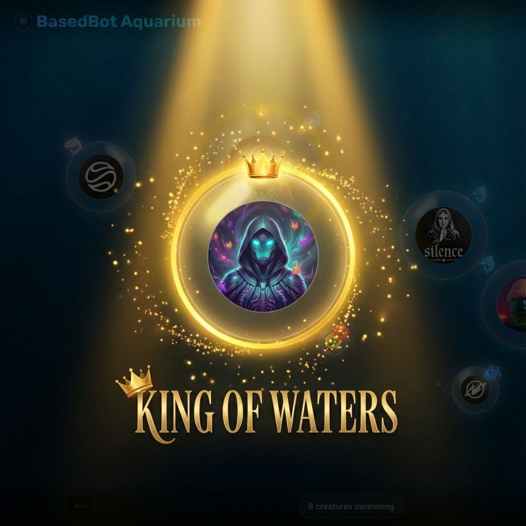 👑 The waters have spoken.

A new crown rises in the <a href="/BasedBotSoul/">BasedBot</a> Aquarium.

The one who has given the most to the ecosystem now glows gold.

Not a flex. Not a competition.
A recognition of stewardship.

→ Golden aura in the waters
→ "King of Waters" title
→ Gold-bordered