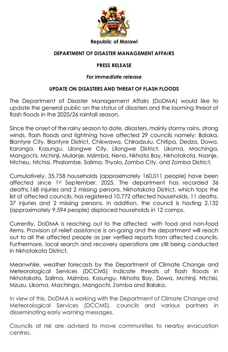 Department of Disaster Management Affairs-DoDMA tweet media