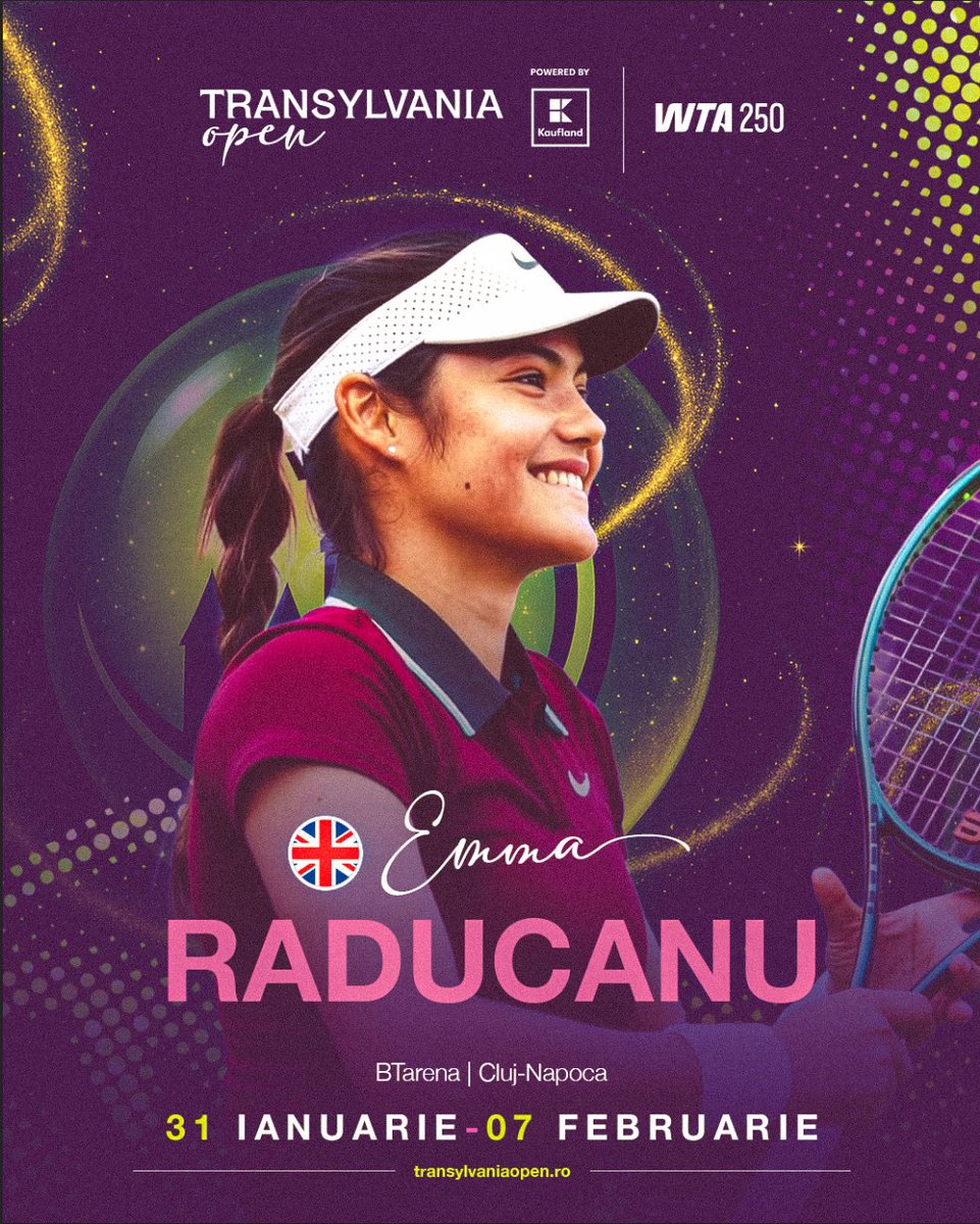 TransylvaniaOpn's tweet image. She is back! Emma Raducanu returns to the Transylvania Open 😍

Five years later, @emmaraducanu, world No. 29, is back in Cluj, the place where she claimed her first ever WTA main-draw win, shortly after her incredible breakthrough at the US Open 2021.

Book your seat now at…