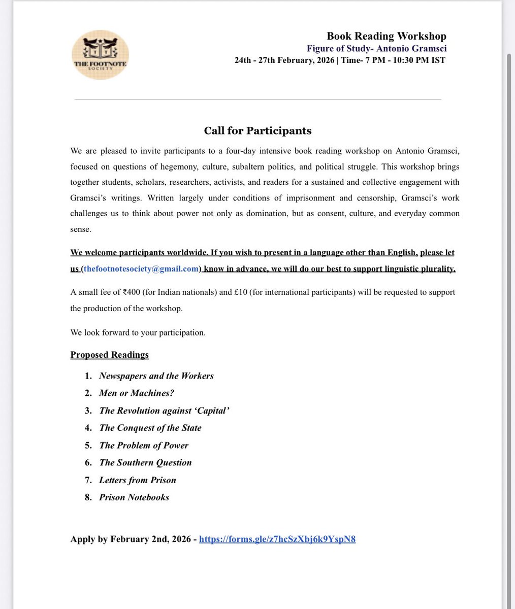 If interested, do apply. #BookReadingWorkshop