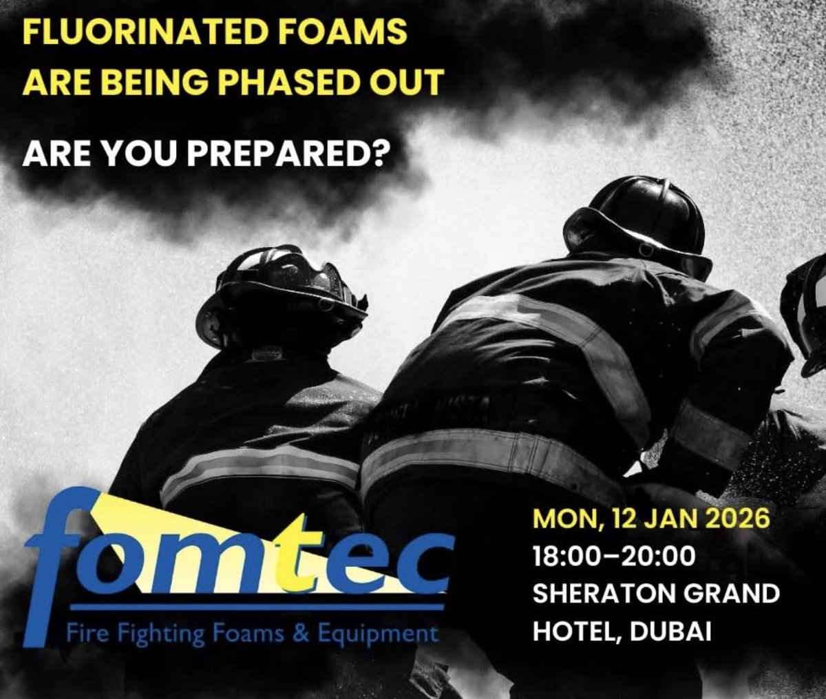ESSMiddleEast's tweet image. Effective fluorine-free alternatives are no longer optional.

Dafo Fomtec AB will be hosting an exclusive VIP launch to introduce Enviro Neo.
📅 Monday, 12 January 2026 | 🕕 18:00–20:00

📍 Sheraton Grand Hotel, Dubai

Presented by John Olav Ottesen, CEO of Dafo Fomtec